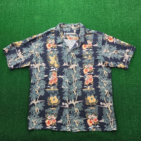 Pineapple Connection Hawaiian Shirt Mens Large 100% Rayon Summer Beach AOP - Picture 1 of 7